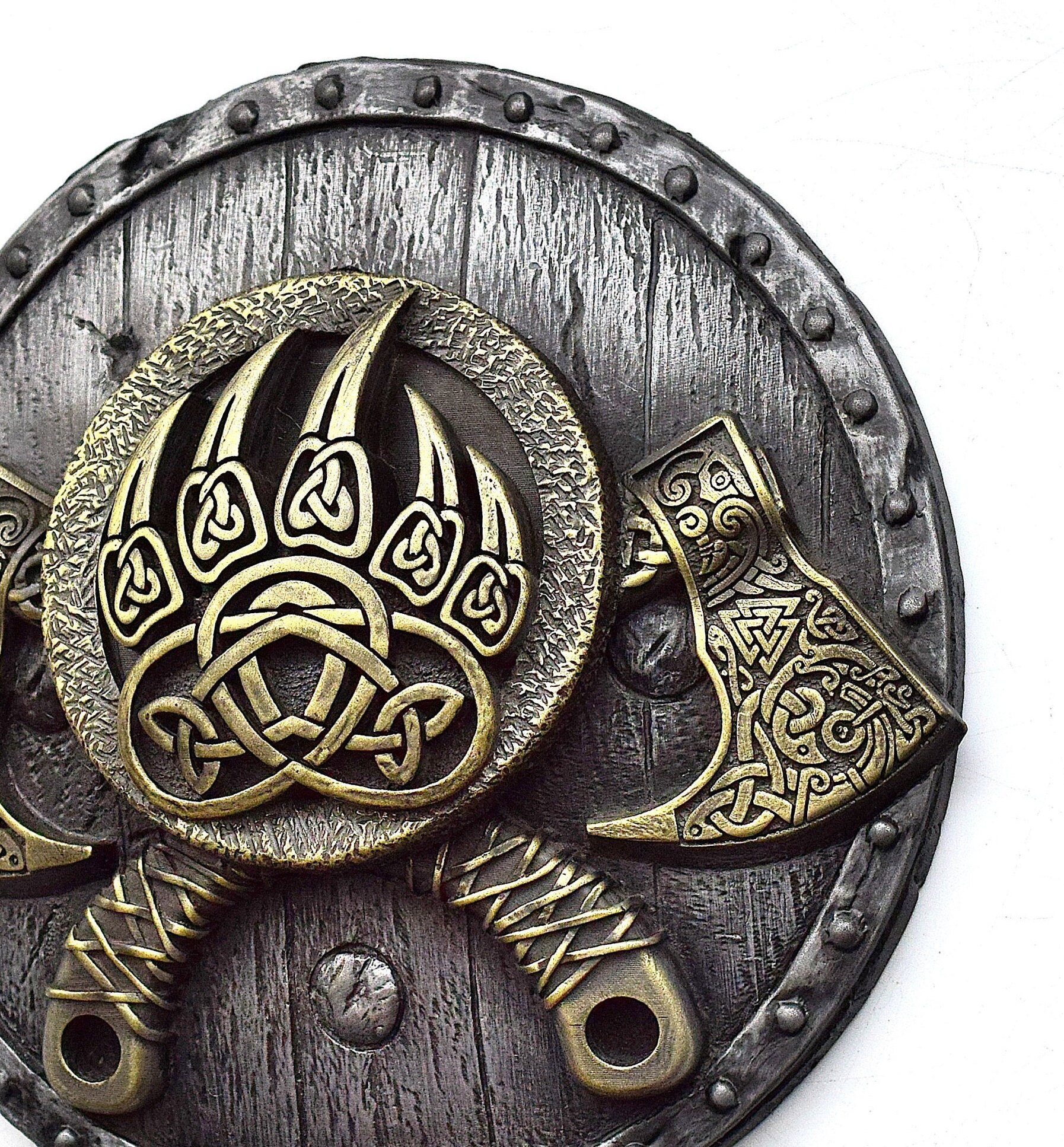 Norse Wall Art Viking Axe on Shield Pagan Decor Bearded Axe Etsy