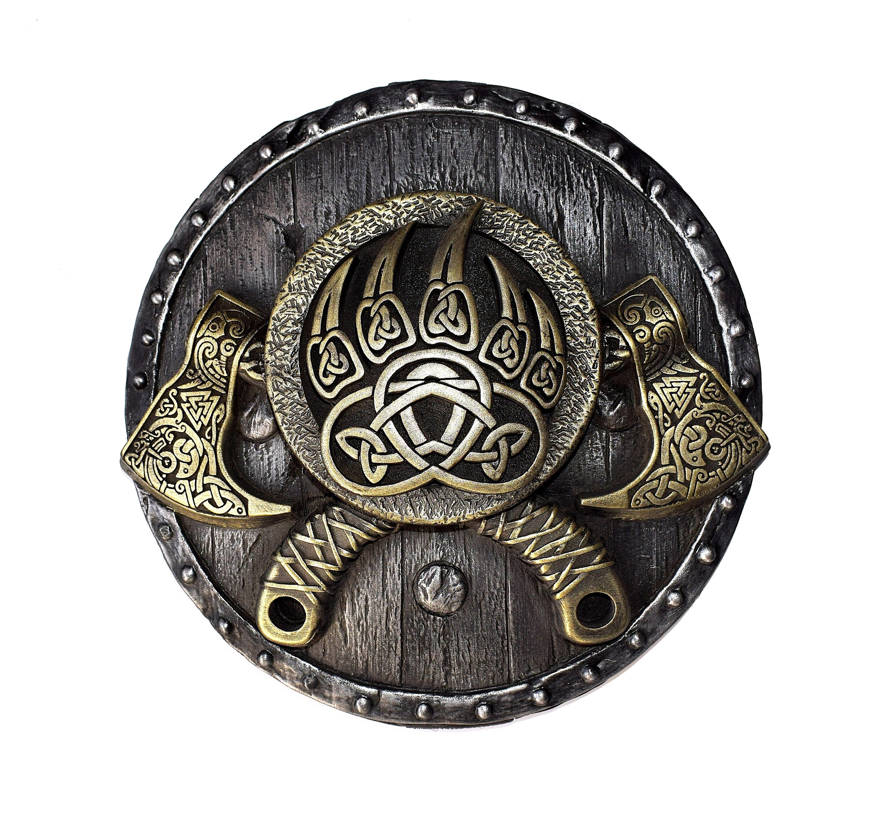 Norse wall art viking decor Viking axe shield bear claw Etsy