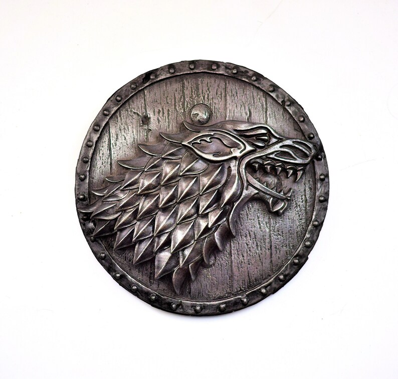 Game of Thrones Wall Art Dire Wolf Stark Shield Wall Hanging image 1
