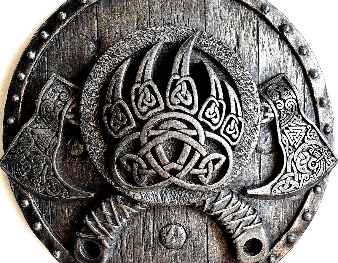 Viking Wall Art Pagan Decor Bearded Axe Norse Wall Art Viking Etsy