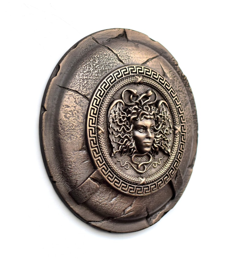 Medusa greek mythology wall decor on spartan shield Etsy
