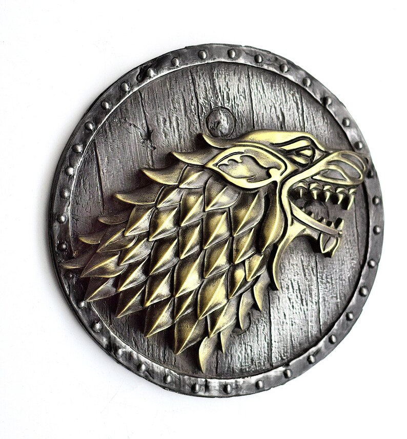 Game of Thrones Wall Decor House Stark Shield Direwolf Wall Etsy