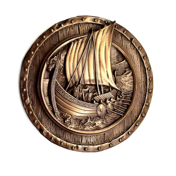 Viking ship ceramic wall art gift longship