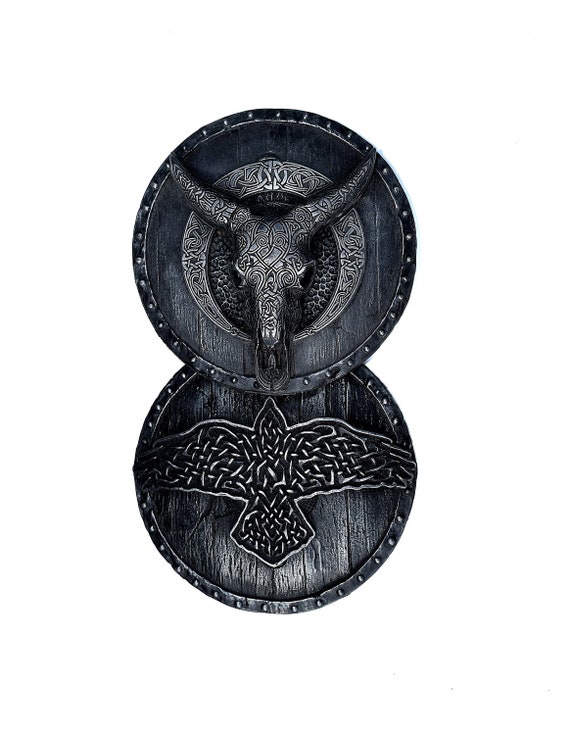 Viking Odins Rabe Anhänger Schädel Skull Leder Halskette Wikinger Schmuck