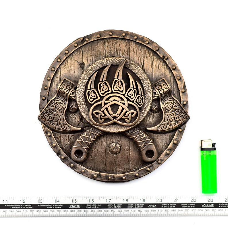 Viking Decor Axe Shield Pagan Art Scandinavian Folk Art Wall Etsy