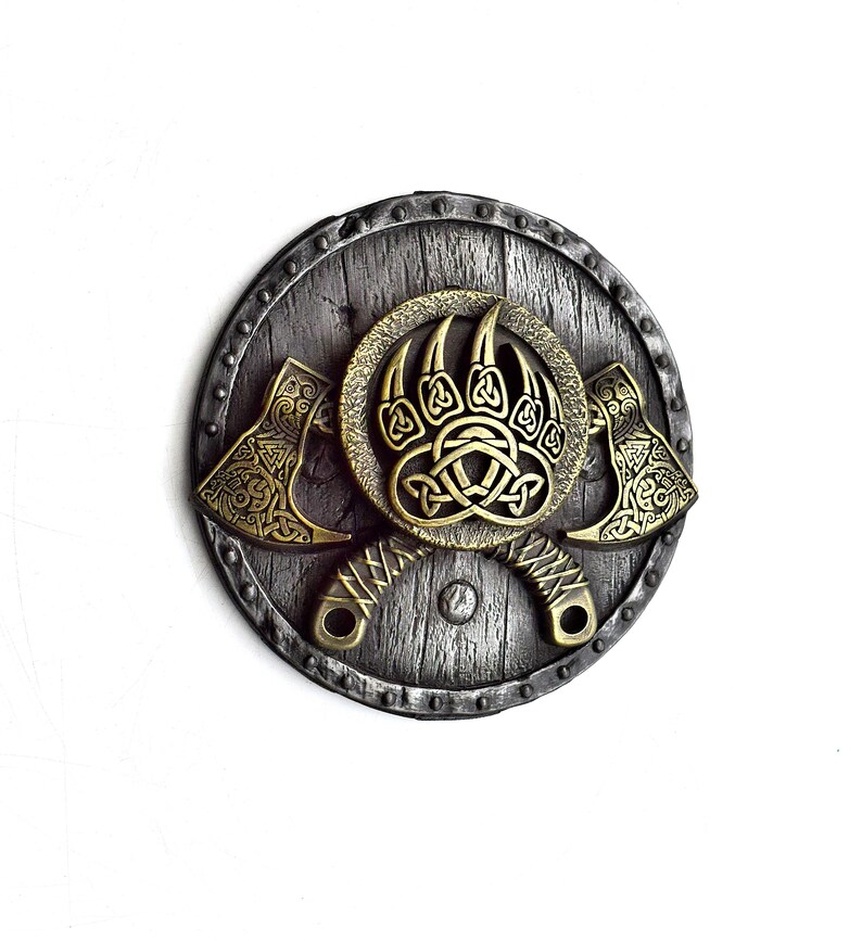Norse Wall Art Viking Axe on Shield Pagan Decor Bearded Axe Etsy UK