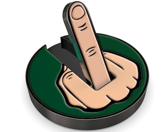 Funny Middle Finger Golf Ball Marker & Hat Clip Gift Set | Gag Gift for Him, Dirty Santa Gift, Stocking Stuffer, White Elephant