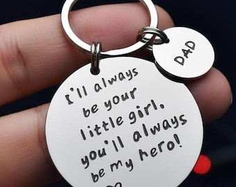 Personalized Dad Keychain - Customizable Gift from Daughter Son, Christmas Stocking Stuffer for Husband, Anniversary
