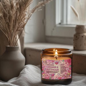 Kokain- och buttholesljus, sött rosa svordomsljus i burk, rolig nyhet, alla hjärtans dag-present bild 5