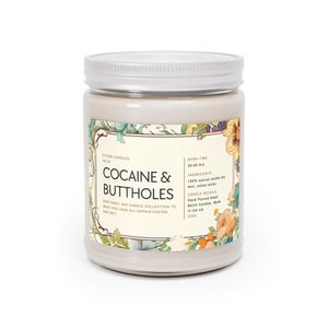 Funny Cocaine and Buttholes Fancy Ass Candle Collection - Scented Candles, 9oz, Candle Gift, Funny Candle image 1