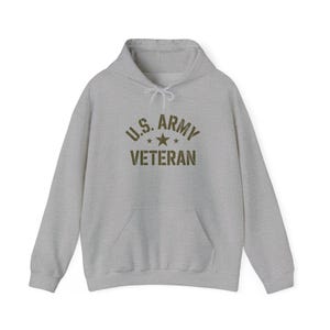 Sudadera con capucha para veteranos del ejército de EE. UU., sudadera de mezcla gruesa, regalo perfecto para veteranos, reconocimiento militar, ropa militar cómoda. imagen 9