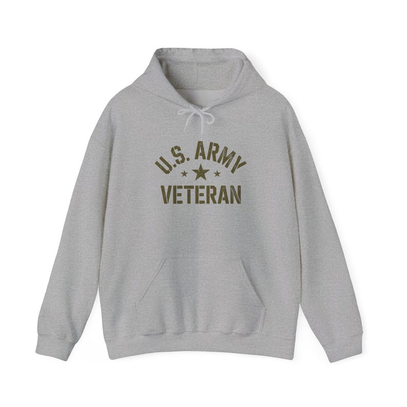 Sudadera con capucha para veteranos del ejército de EE. UU., sudadera de mezcla gruesa, regalo perfecto para veteranos, reconocimiento militar, ropa militar cómoda. imagen 9