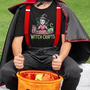 Witch Crafts Kids Tee, Spooky Halloween T-Shirt, Witch Costume, Fun Kids Apparel, Halloween Party Shirt, Trick or Treat Tee