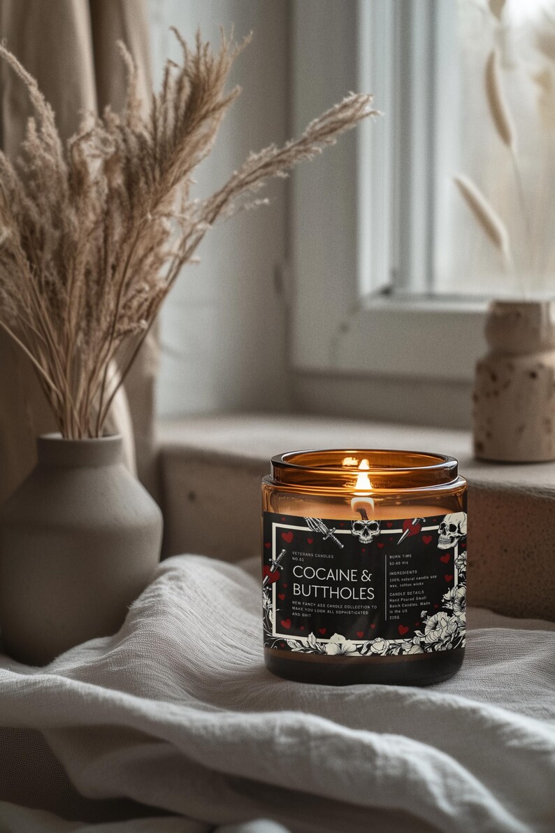 Kokain & Buttholes ljus rolig vuxen humor nyhet burk gåva gotisk hjärtskalle design bild 2