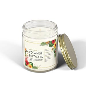Cocaine & Buttholes Coconut Apricot Wax Candle 9oz, Valentine's Day Gift, Anniversary Gift, Friend Gag Gift, Adult Humor Candle image 15