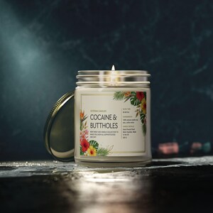 Cocaine & Buttholes Coconut Apricot Wax Candle 9oz, Valentine's Day Gift, Anniversary Gift, Friend Gag Gift, Adult Humor Candle image 13