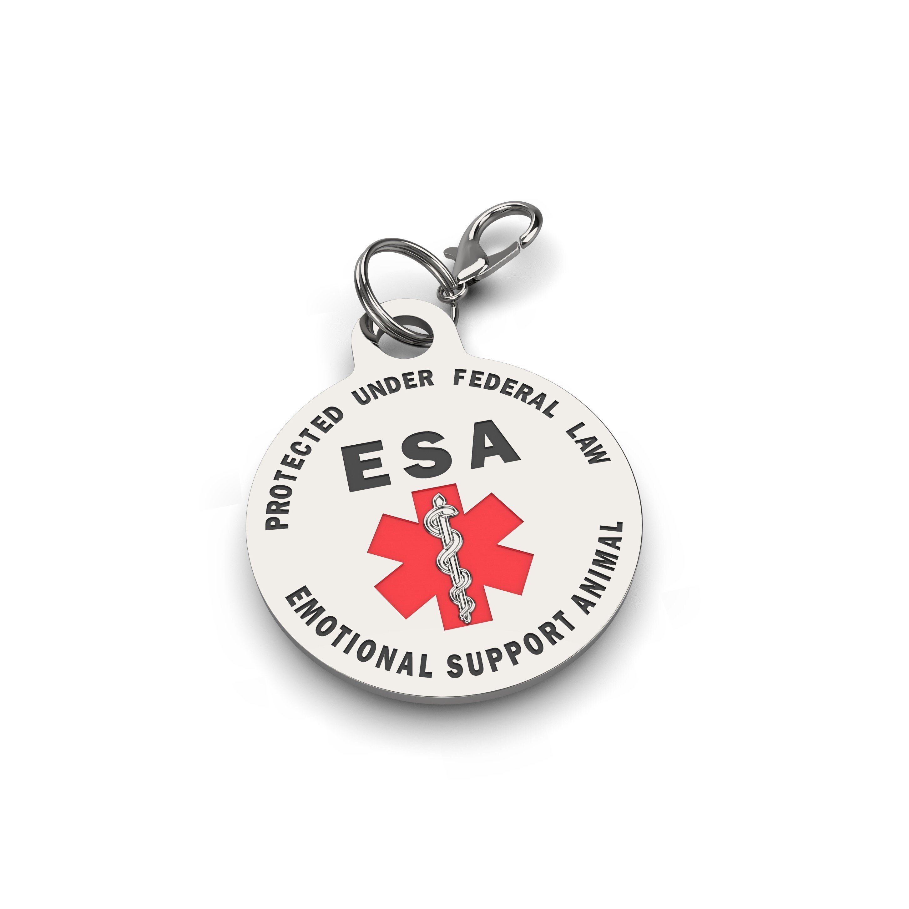 ESA Dog Tag DoubleSided Emotional Support Small Breed Etsy