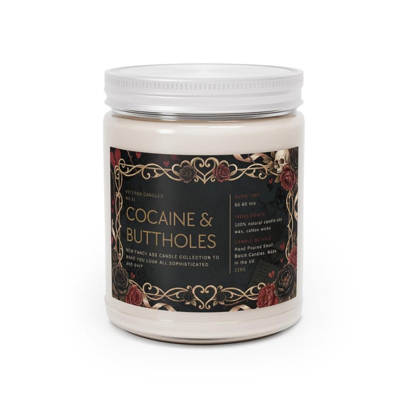 Candela divertente con cocaina e buchi del culo, regalo originale in barattolo, umorismo nero, regalo di San Valentino, decorazione per adulti immagine 5