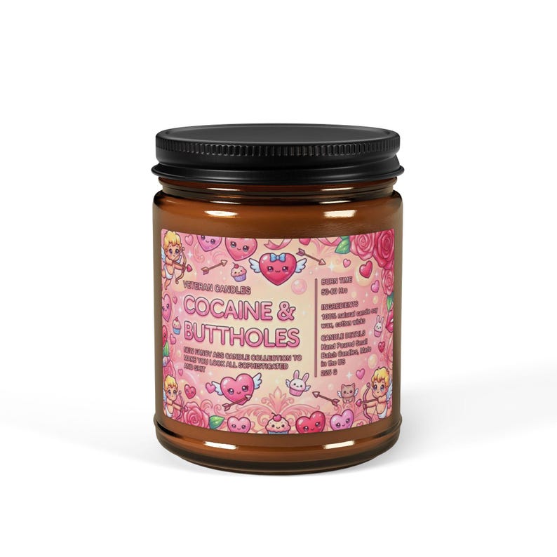 Kokain- och buttholesljus, sött rosa svordomsljus i burk, rolig nyhet, alla hjärtans dag-present bild 10