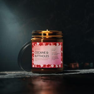 Funny Cocaine & Buttholes Candle Amber Jar, Fancy Ass Candle, Valentine day Gift, Anniversary Day Gift, Burn time 50-60 Hours image 7