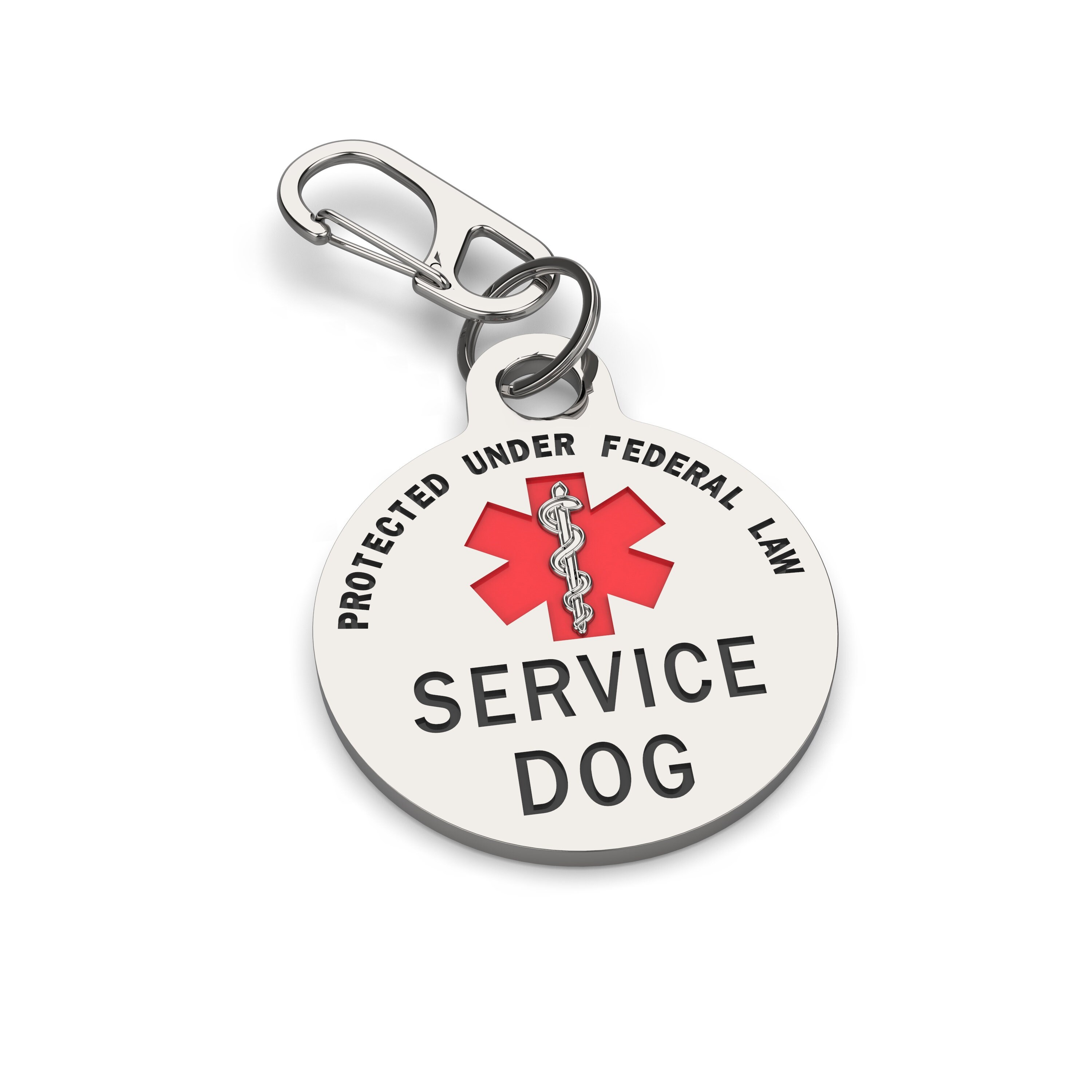 2 Pack Service Dog Tag Double Sided Federal Protection With Etsy