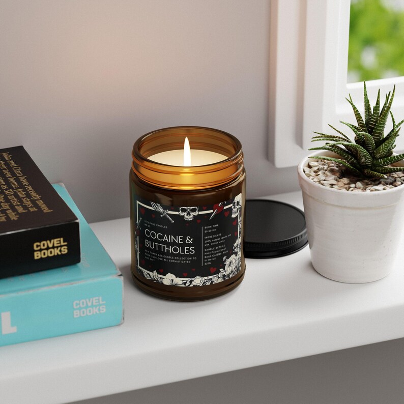 Kokain & Buttholes ljus rolig vuxen humor nyhet burk gåva gotisk hjärtskalle design bild 5