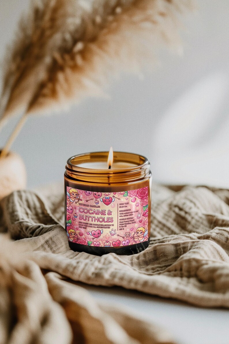 Kokain- och buttholesljus, sött rosa svordomsljus i burk, rolig nyhet, alla hjärtans dag-present bild 4