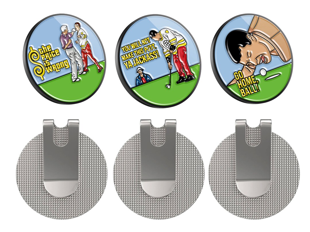 6 Piece Combo Happy Gilmore Golf Ball Marker go Home Ball, Ya Jackass