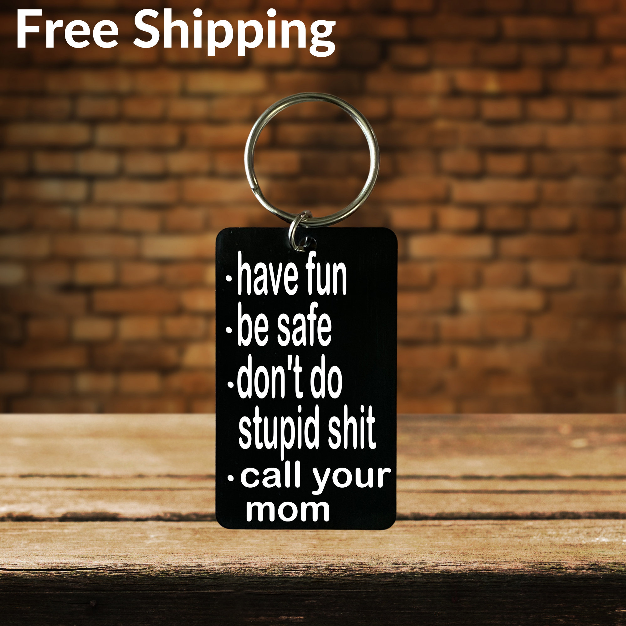 UNIQUE Don’t Do Stupid Love Mom Stainless-Steel Keychains Son Daughter  Keychain