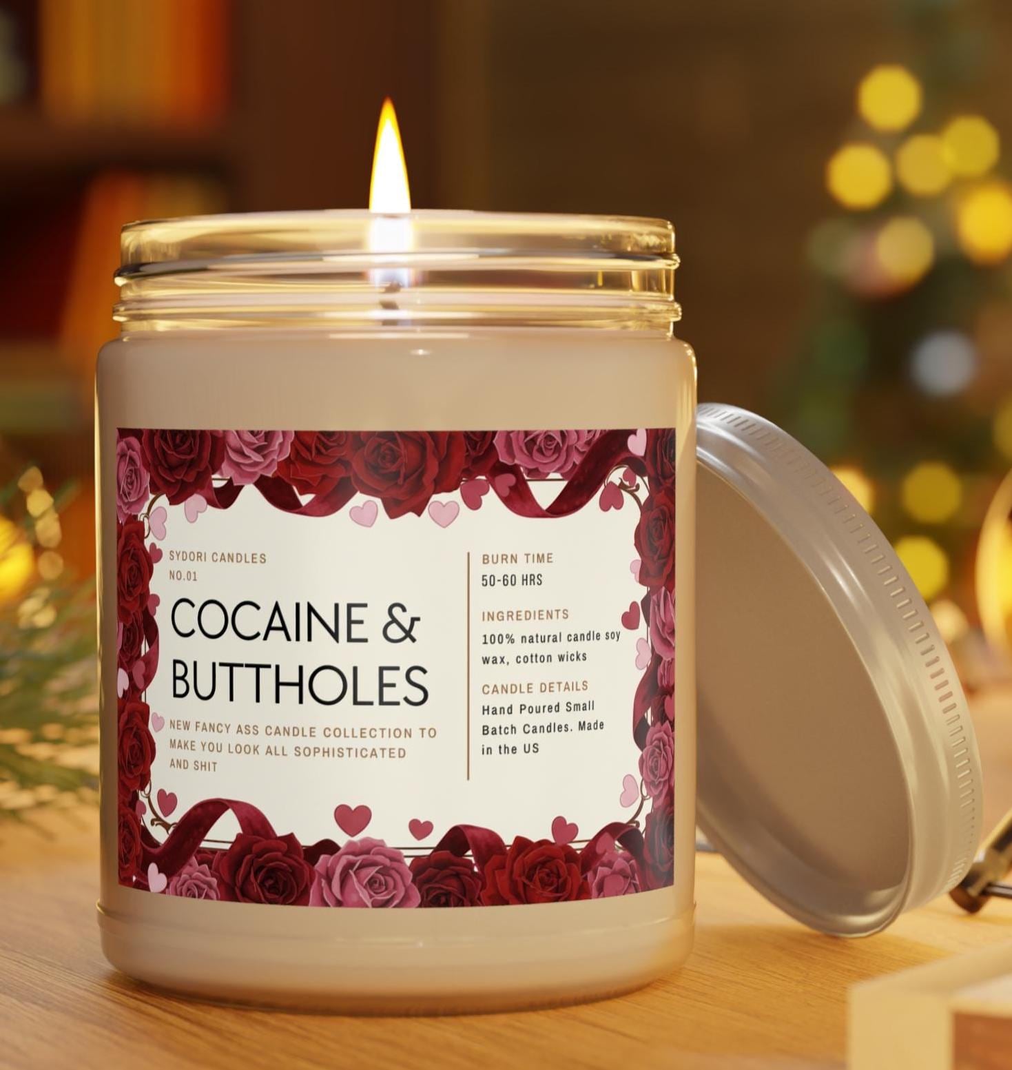 Discover Cocaine and Buttholes Soy Candle, White Lid, Cozy Home Decor, Valentine's Day & Birthday Gift