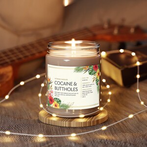 Cocaine & Buttholes Soy Candle, Funny Birthday Gift, Anniversary or Valentine Gift, Novelty 9oz Hand-Poured Candle for Her image 6