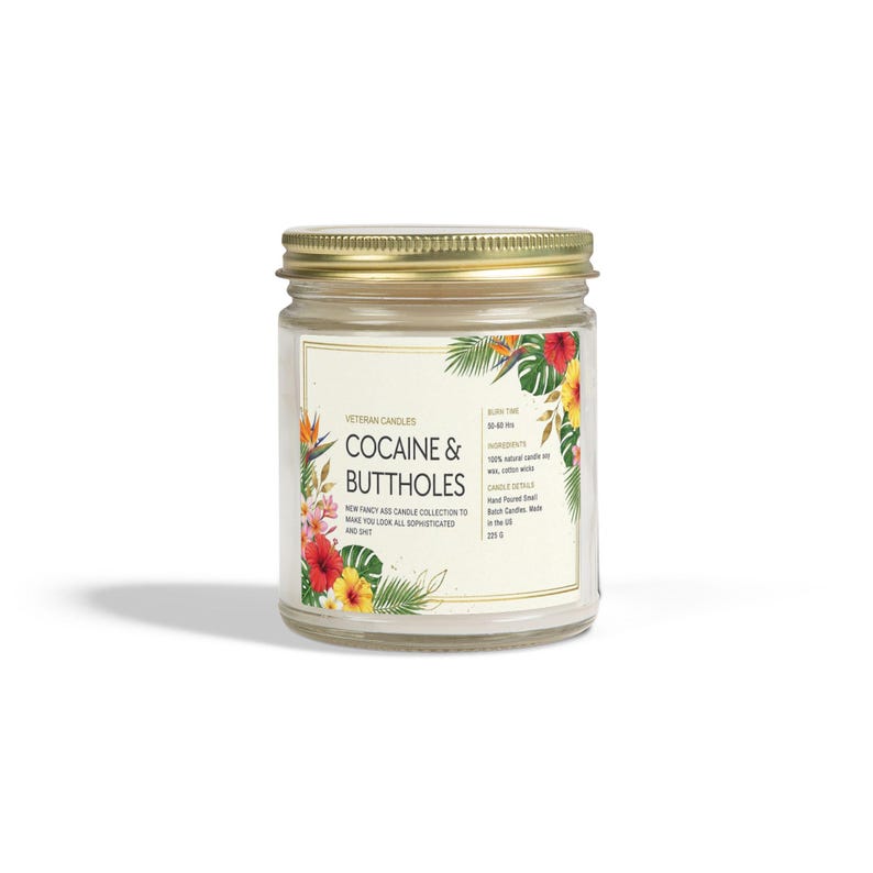 Cocaine & Buttholes Coconut Apricot Wax Candle 9oz, Valentine's Day Gift, Anniversary Gift, Friend Gag Gift, Adult Humor Candle image 14