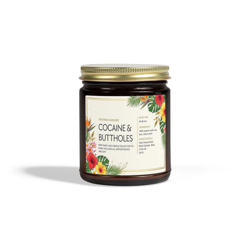 Cocaine & Buttholes Coconut Apricot Wax Candle 9oz, Valentine's Day Gift, Anniversary Gift, Friend Gag Gift, Adult Humor Candle image 17