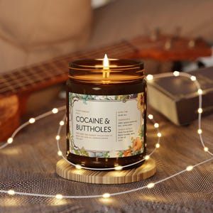 Collection de bougies FUNNY COCAINE and BUTTHOLES - Bougie de soja parfumée, pot d'ambre, cadeau bougie, cadeau amusant image 3