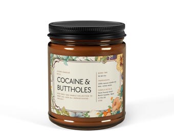 GRAPPIGE COCAINENE en BUTTHOLES Fancy Ass Candle Collection-geurende sojakaars, amberpot, kaarscadeau, grappig cadeau
