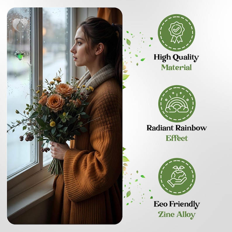 Memorial Crystal Ball Suncatcher, Sympathy Gift Box, Grief Gift, Angel Wings Remembrance, Christmas in Heaven Tribute image 12