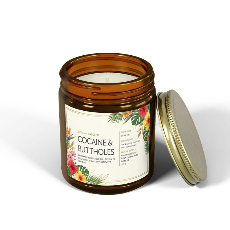 Cocaine & Buttholes Coconut Apricot Wax Candle 9oz, Valentine's Day Gift, Anniversary Gift, Friend Gag Gift, Adult Humor Candle image 18