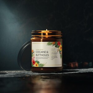 Świeca „Kokaina i odbyty” | Zabawny prezent dla przyjaciół | Świeca sojowa w słoiku o pojemności 275 ml | Prezent na Walentynki, Prezent na Rocznicę, Wystrój Domu zdjęcie 8