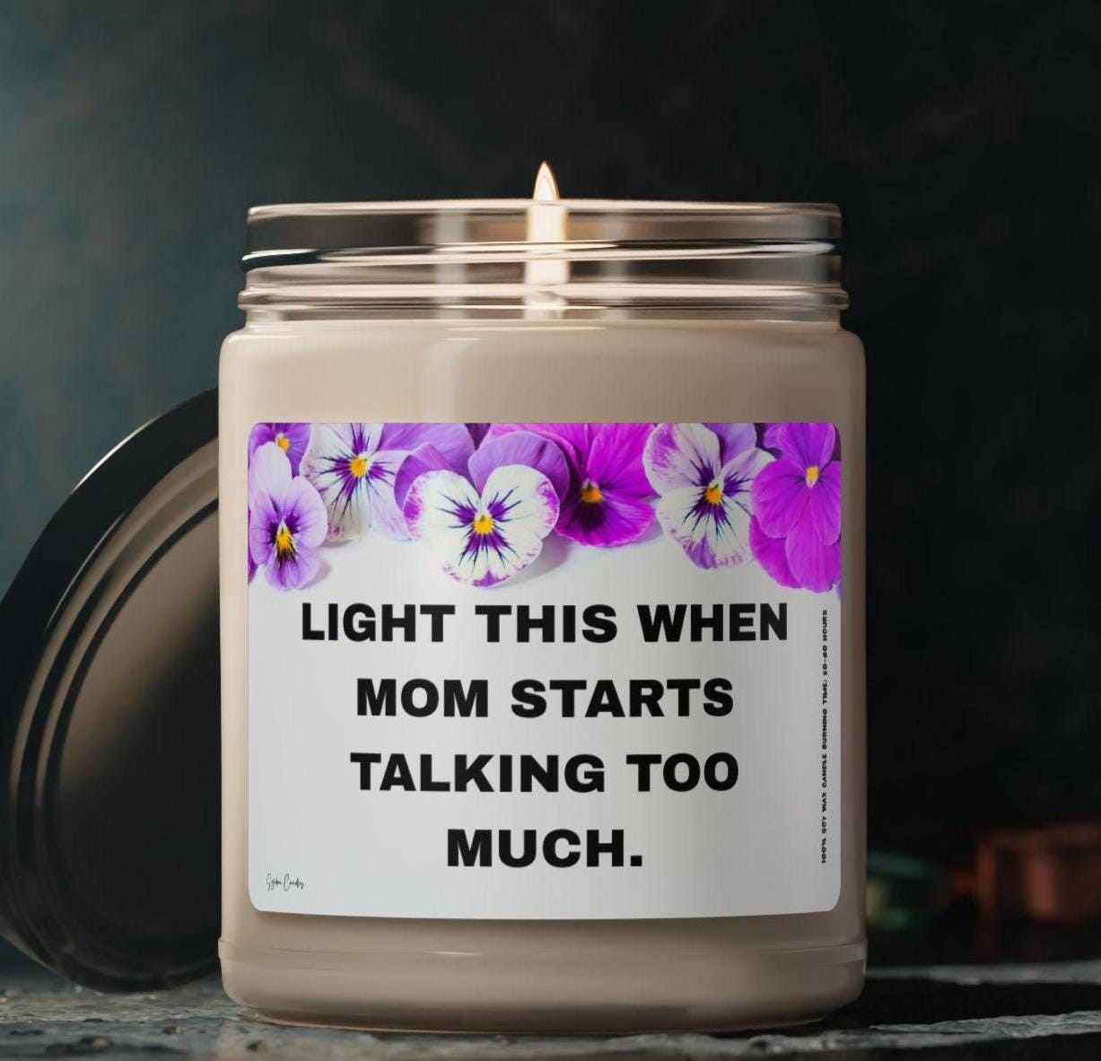 Funny Scented Candle, Light This When Mom Starts Talking Too Much, Fathers Day Gift, Relaxing Aromatherapy Candle, Funny Home Decor
