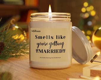 Vela de soja perfumada con aroma a boda, regalo de compromiso para pareja, regalo para ella, regalo para fiesta de compromiso, regalo para despedida de soltera