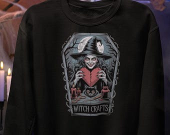 Archivo digital gráfico de brujería, SVG PNG de Halloween, diseño de temporada espeluznante, arte unisex de Halloween, regalo para brujas, archivo digital de ropa de otoño
