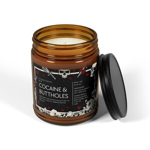 Kokain & Buttholes ljus rolig vuxen humor nyhet burk gåva gotisk hjärtskalle design bild 9