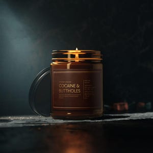 Cocaine & Buttholes Candle | Funny Gag Gift | Soy Amber Jar Candle 9oz | Valentine Gift, Anniversary Day Gift, Adult Humor Gift image 5