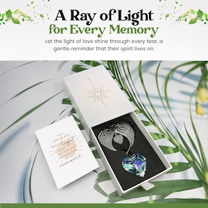 Memorial Crystal Ball Suncatcher, Sympathy Gift Box, Grief Gift, Angel Wings Remembrance, Christmas in Heaven Tribute image 11