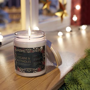 Candela divertente con cocaina e buchi del culo, regalo originale in barattolo, umorismo nero, regalo di San Valentino, decorazione per adulti immagine 13