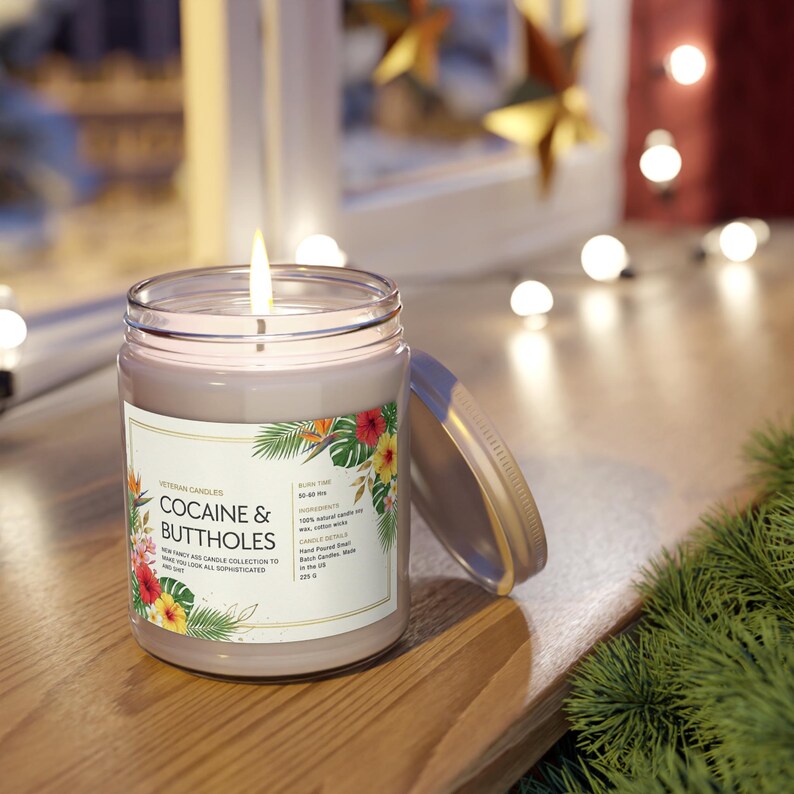 Cocaine & Buttholes Soy Candle, Funny Birthday Gift, Anniversary or Valentine Gift, Novelty 9oz Hand-Poured Candle for Her image 5