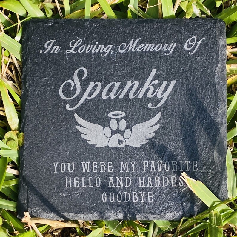 Pet Memorial Slate Personalized Pet Memorial Slate Marker Etsy