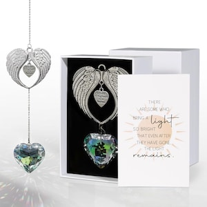 Memorial Crystal Ball Suncatcher, Sympathy Gift Box, Grief Gift, Angel Wings Remembrance, Christmas in Heaven Tribute image 9