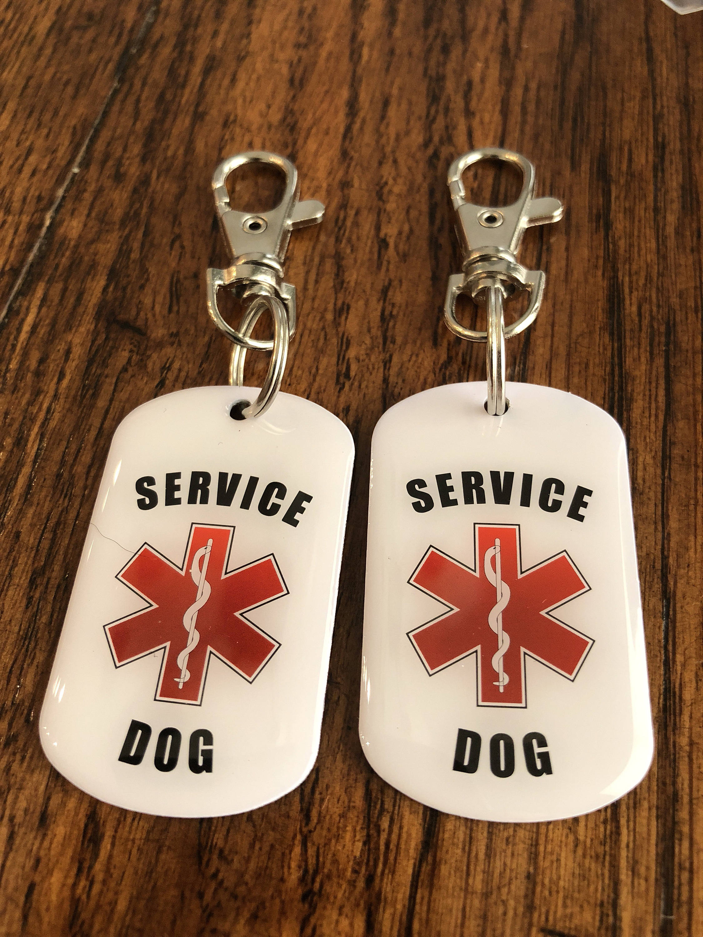 Service Dog Tag Double Sided ID Tags with Red Medical Alert Etsy