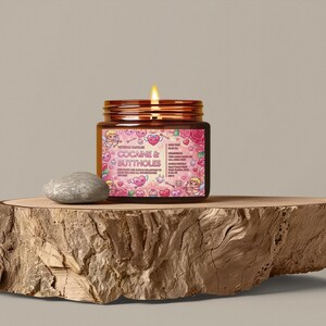 Kokain- och buttholesljus, sött rosa svordomsljus i burk, rolig nyhet, alla hjärtans dag-present bild 6